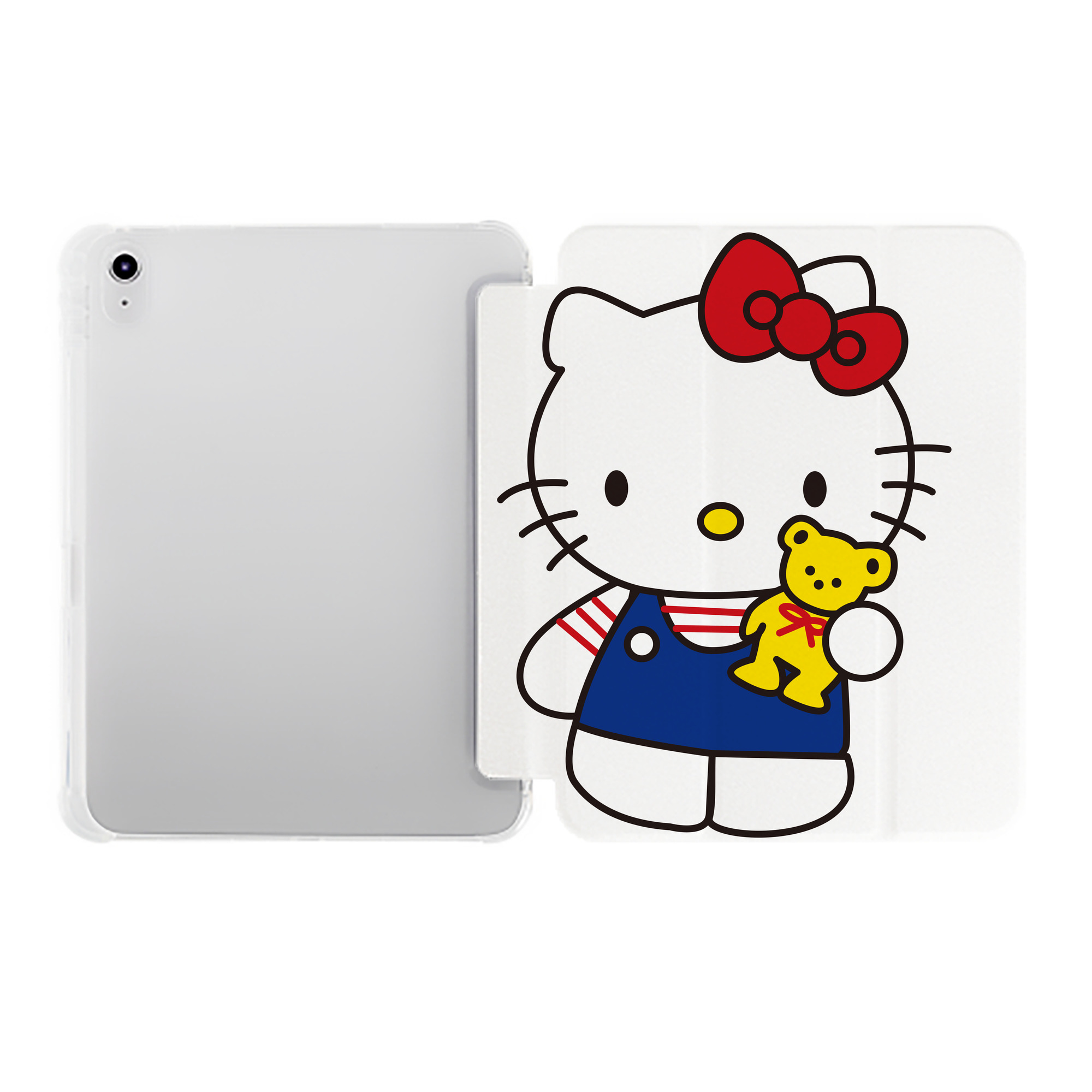（画像用） Hello Kitty ハローキティ IPad ケース ペン収納付き 三つ折りスタンド PUレザー×シリコン 対応機種9.5/10.5/10.9インチ